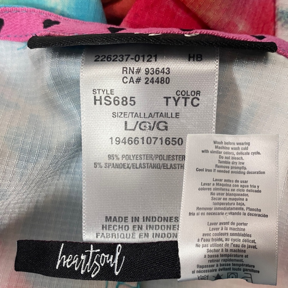 HeartSoul scrub short sleeve top heart pattern size L - Picture 7 of 7